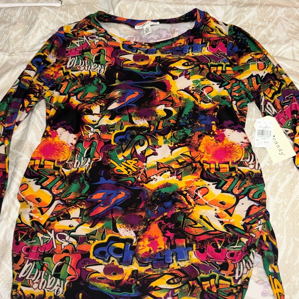 Casual Dress Multicolored Long Sleeve